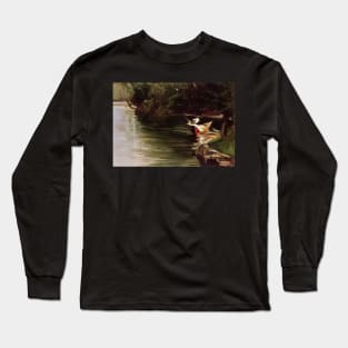 banks of the yerres - Gustave Caillebotte Long Sleeve T-Shirt
